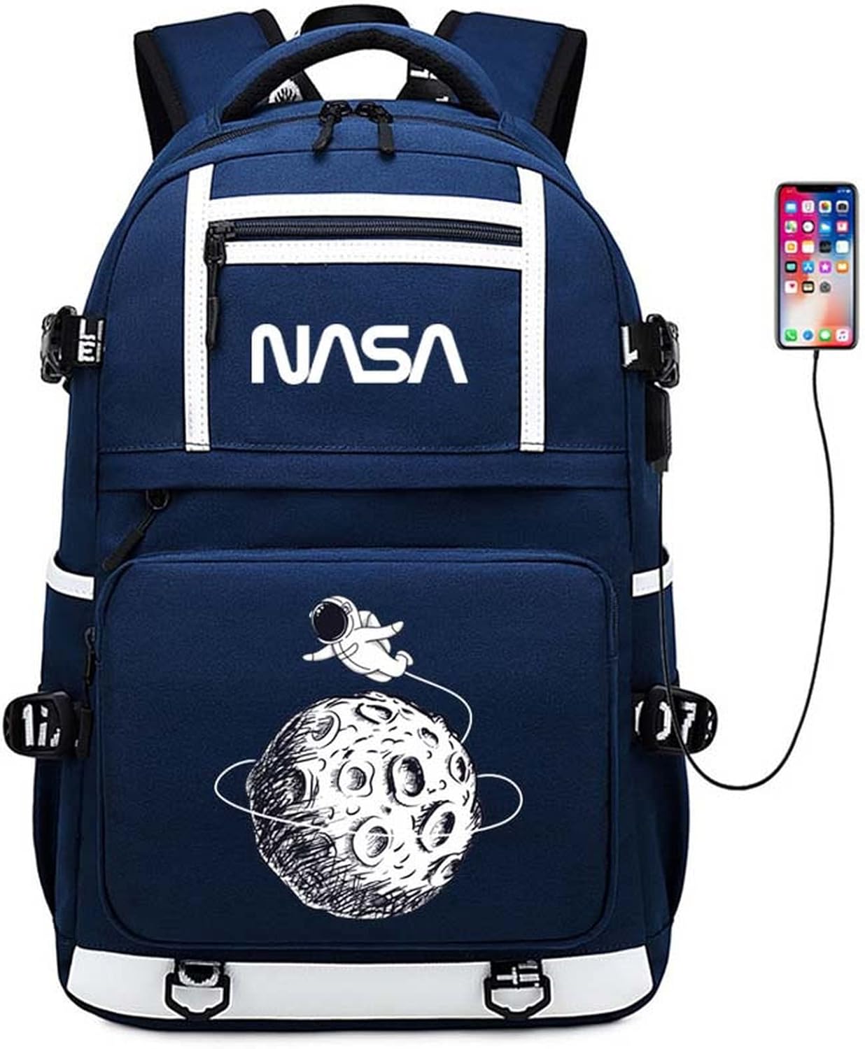 NASA Astronaut USB Backpack Laptop Bag N497