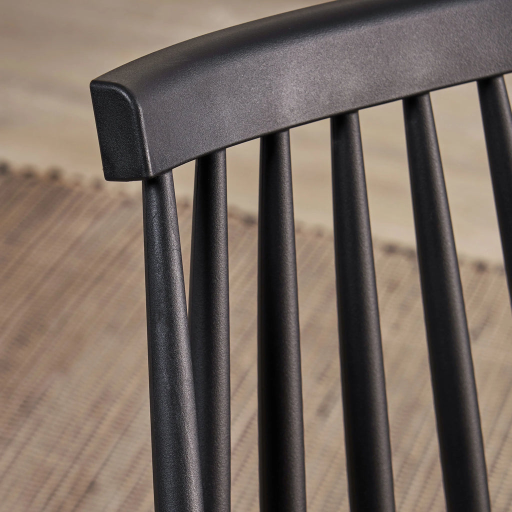 Black Spindle-Back Plastic Dining Chair Set of 2 L157065