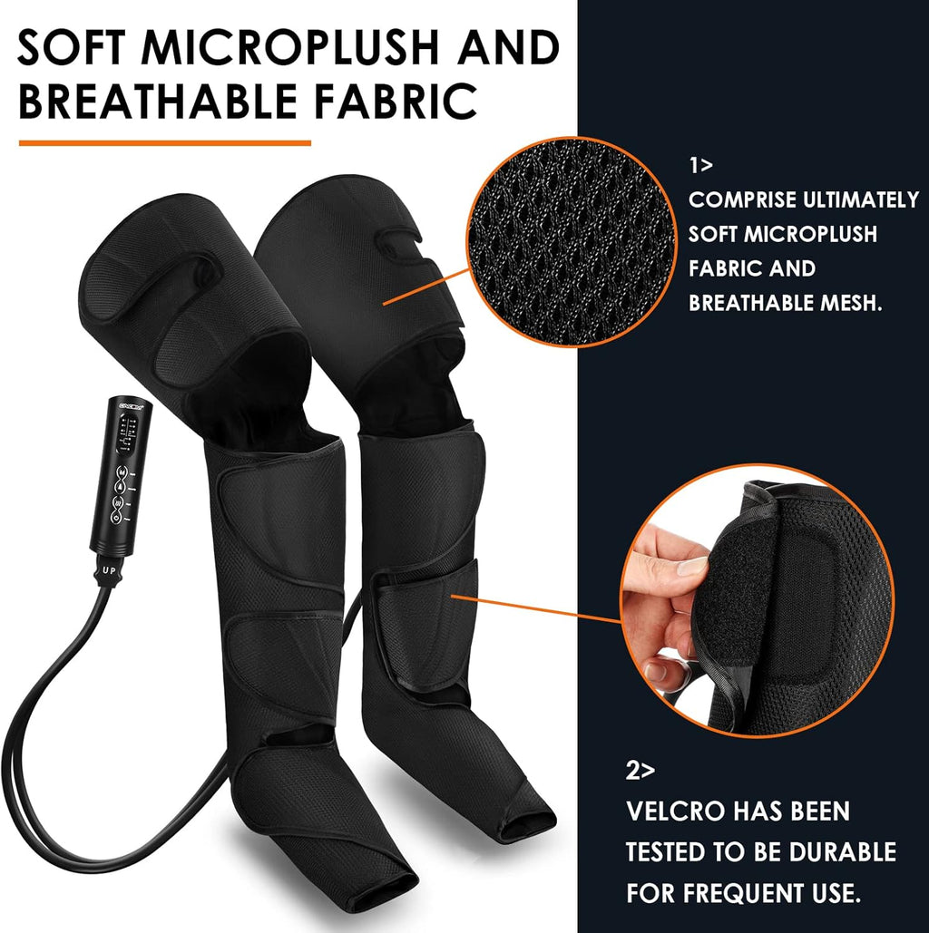 Leg Massager with Heat, Air Compression, 3 Modes 3 Intensities 2 Heating Levels C7377
