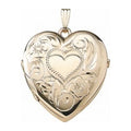Solid 14K Yellow Gold Four Photo Locket Necklace Pendants E4632