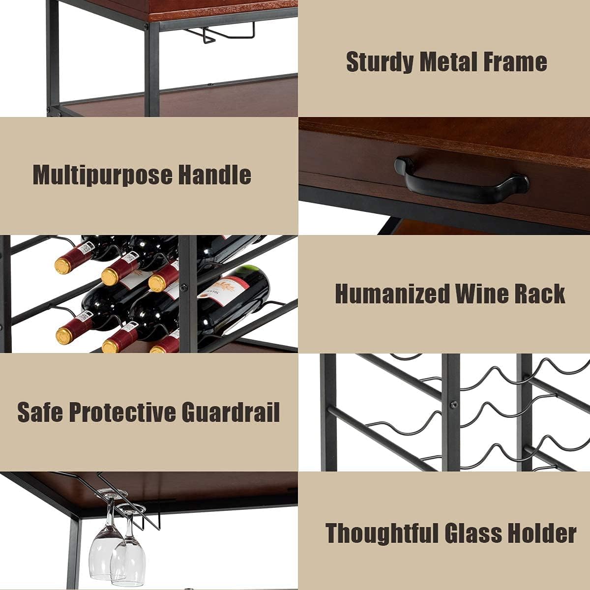 Rustic Brown Kitchen Island Cart C865591