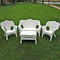 Wicker Resin Patio Conversation Set - Seats 4 E3749
