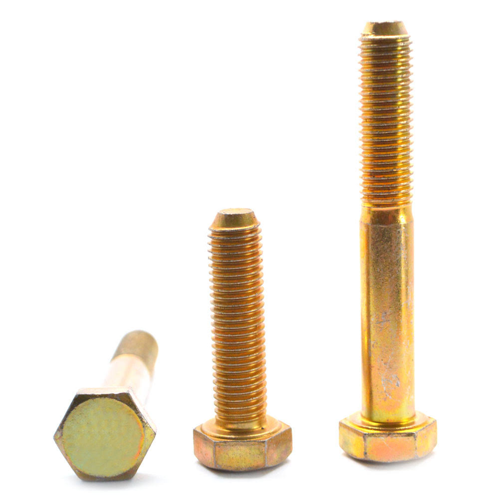 1/4x22-20 x 7x22 Coarse Thread Grade 8 Hex Cap Screw (Bolt) - USA Alloy Steel Yellow Zinc Plated R36702