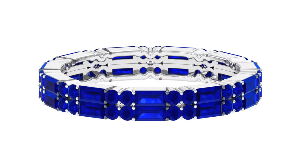 14K White Gold Blue Sapphire Full Eternity Ring F69128