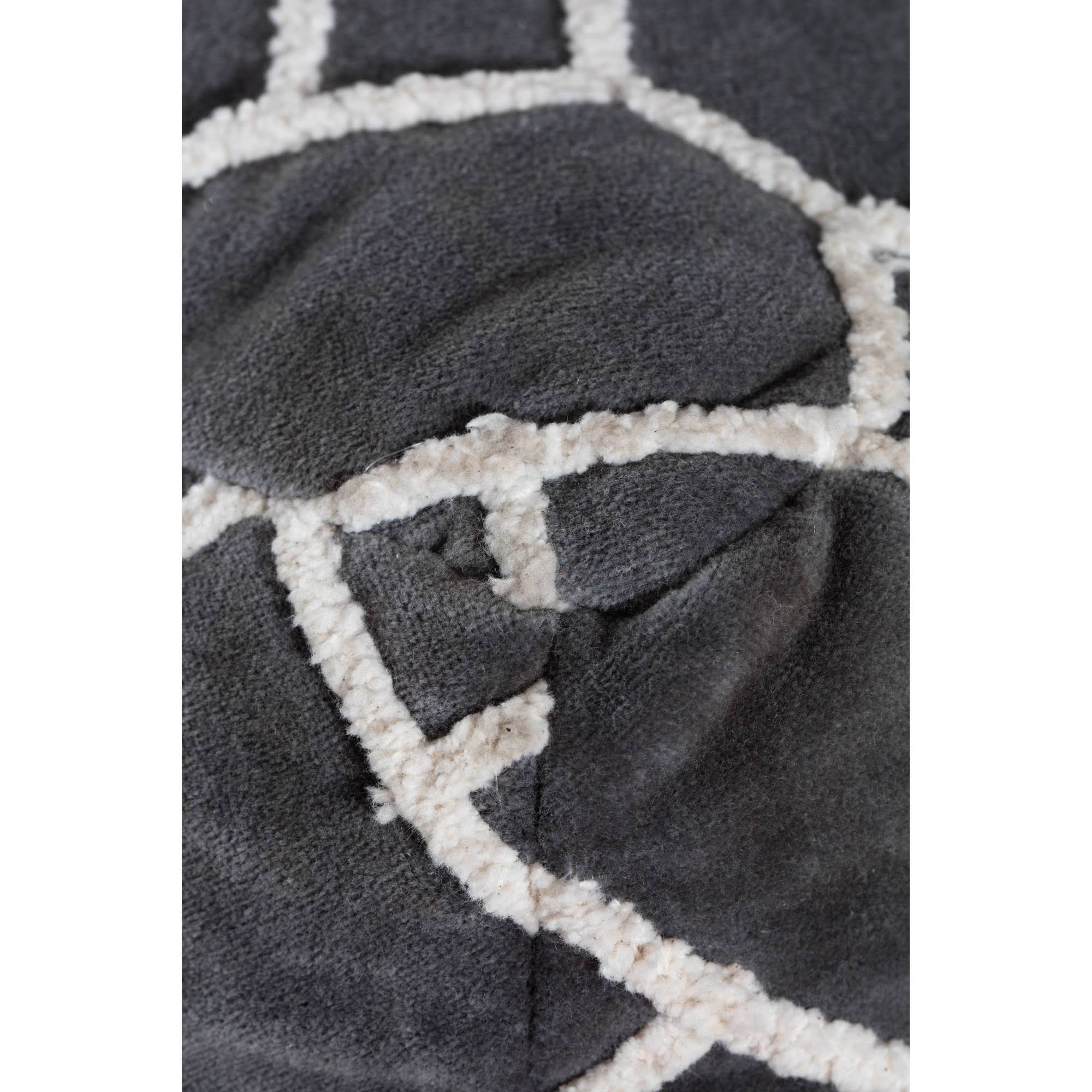 Charcoal Square Velvet Pouf N877964