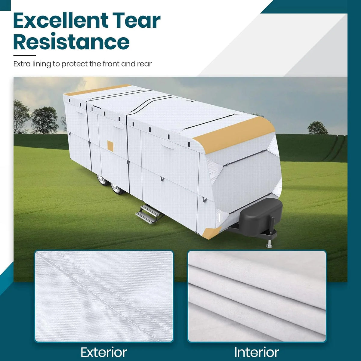 210D Ripstop Diamond Travel Trailer Cover with 4 Tire Covers P28972
