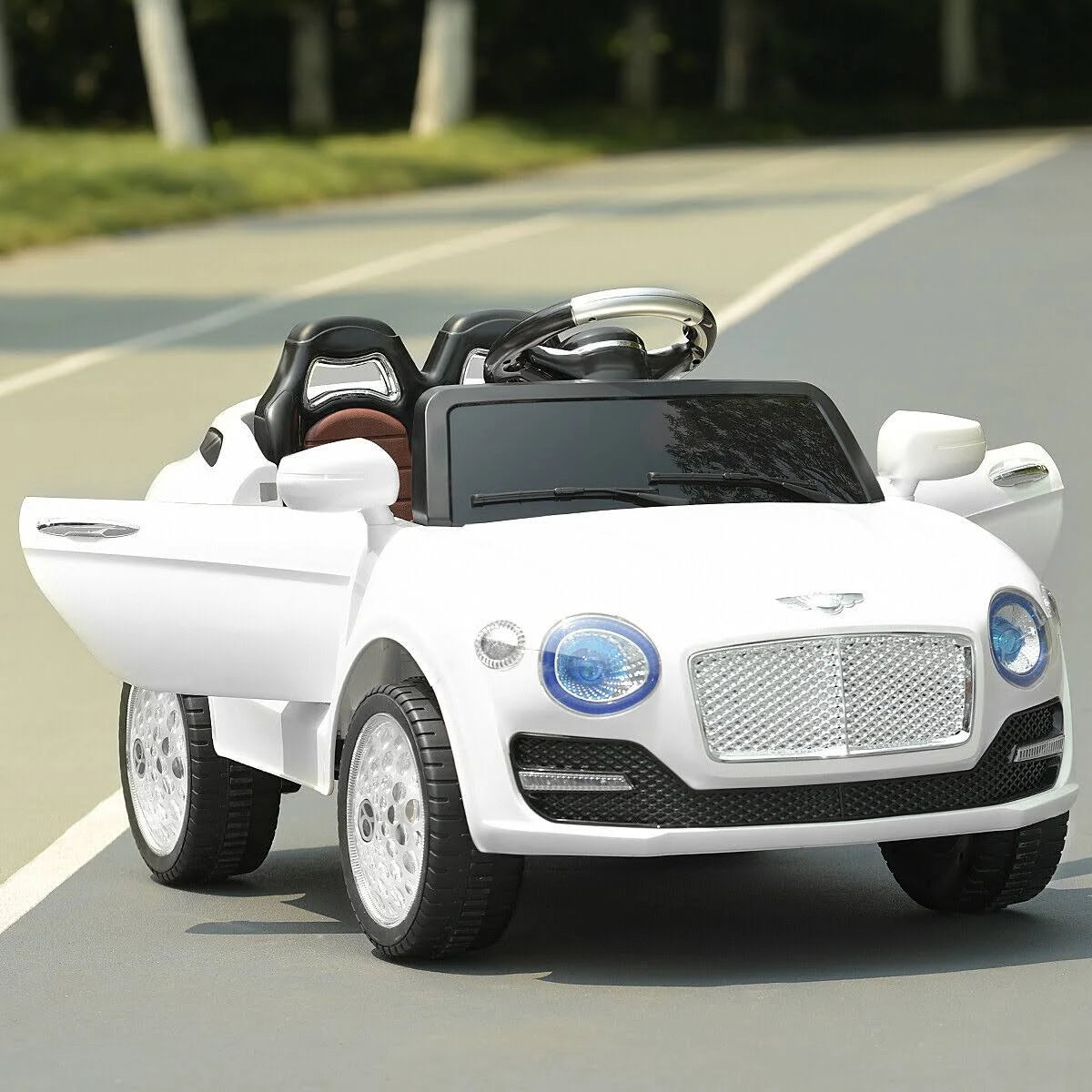 White Kids Ride on Car with Remote Control U9645