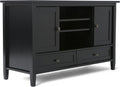 Black Solid Wood TV Media Stand with Storage Cabinet P1041