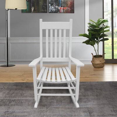 White Wooden Porch Rocker Chair P520929