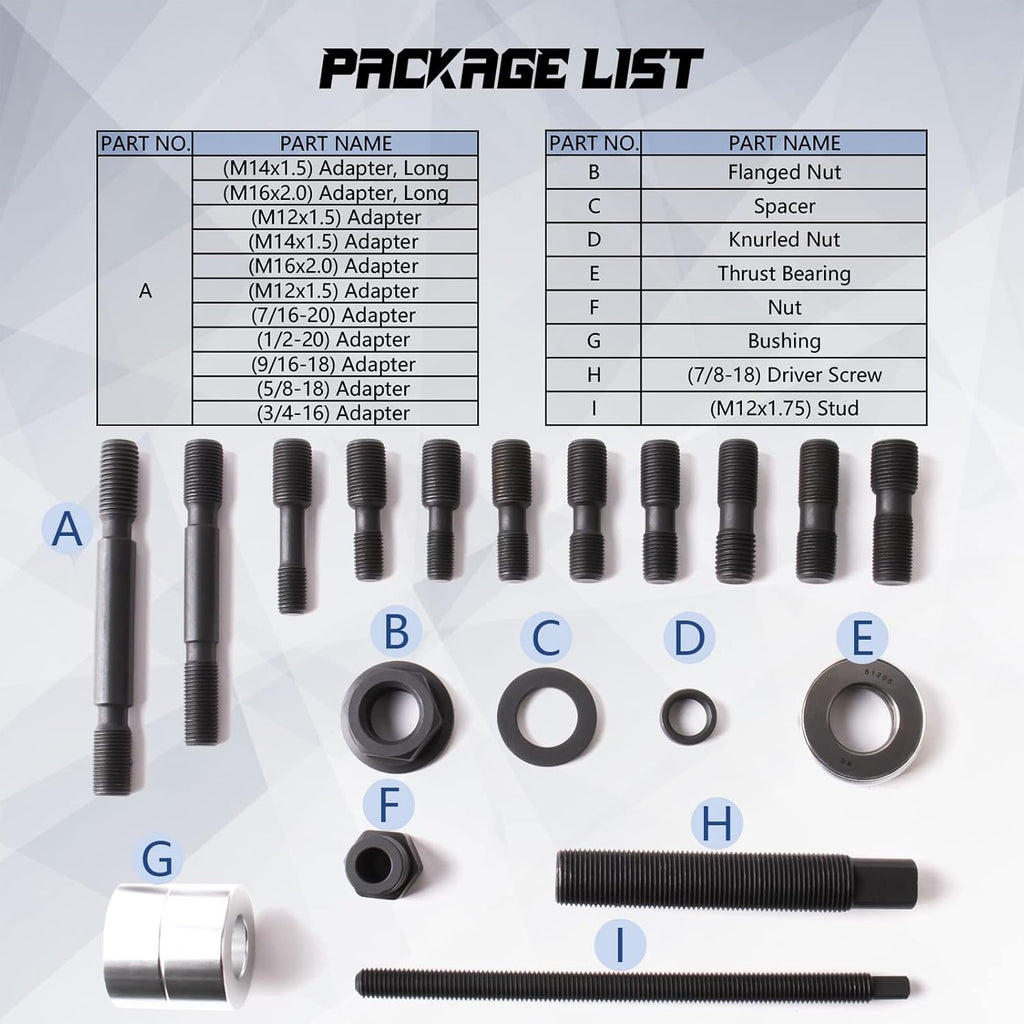 Harmonic Balancer Installer Kit with 12 Adapters Puller Set V983052
