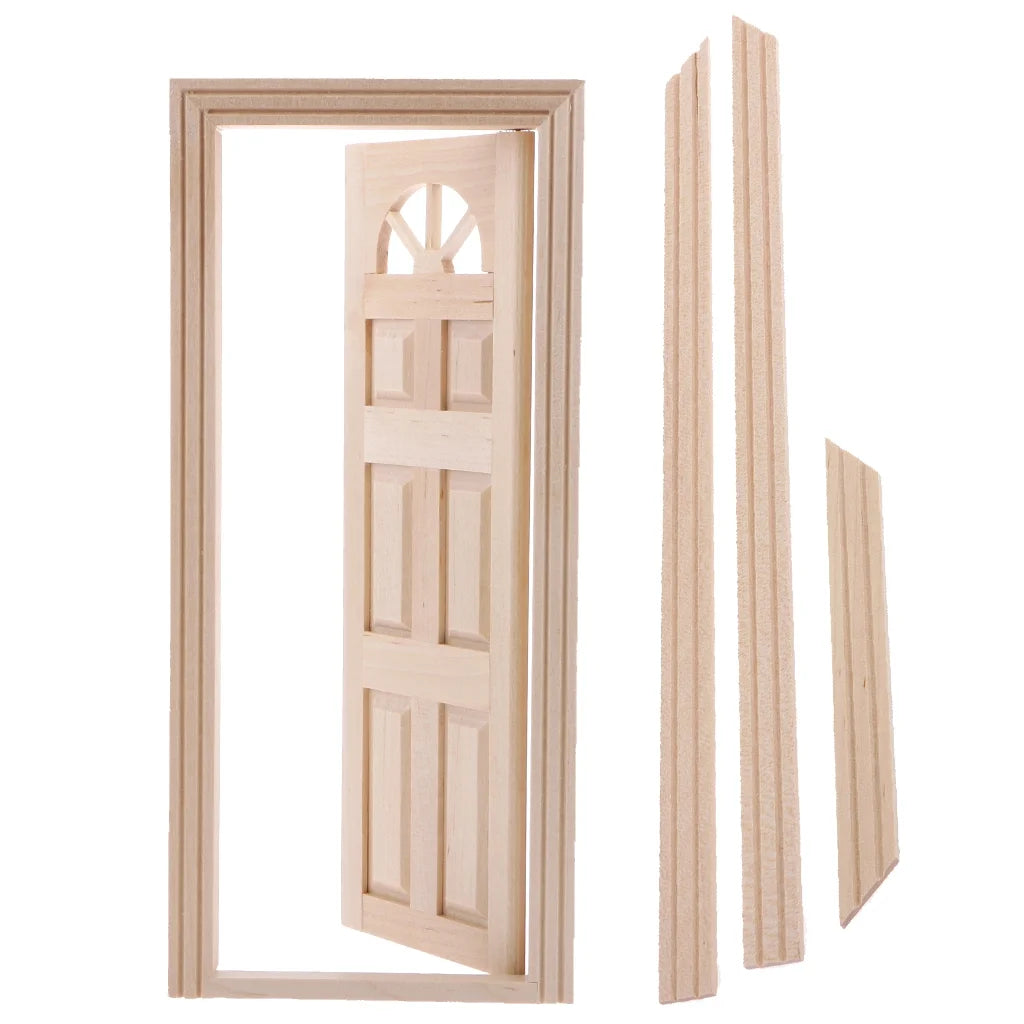 Unpainted Wooden Exterior Door with Frame A17882