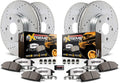 Front and Rear Carbon Fiber Ceramic Brake Kit with Drilled Slotted Rotors K50545