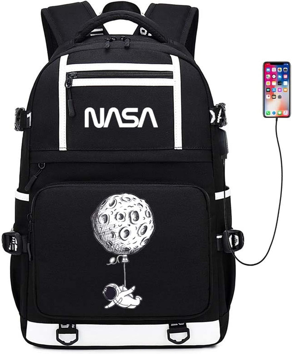 NASA Astronaut USB Backpack Laptop Bag N497