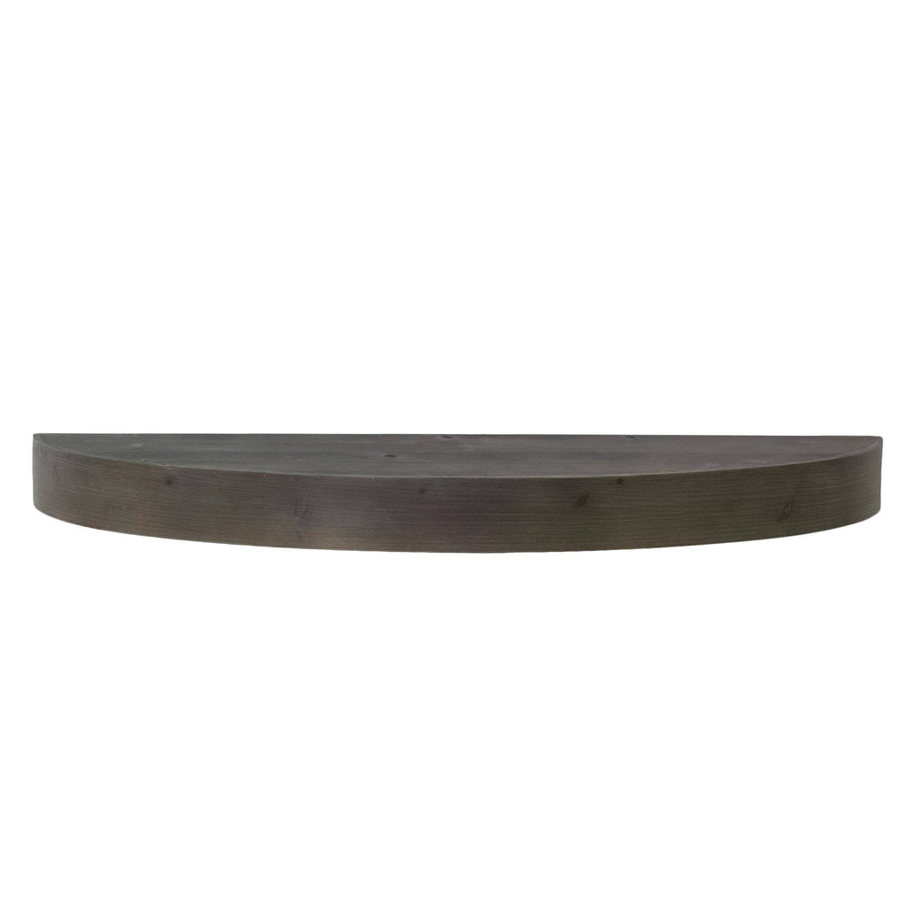 Large Round Wood Floating Wall Shelf Black G480904