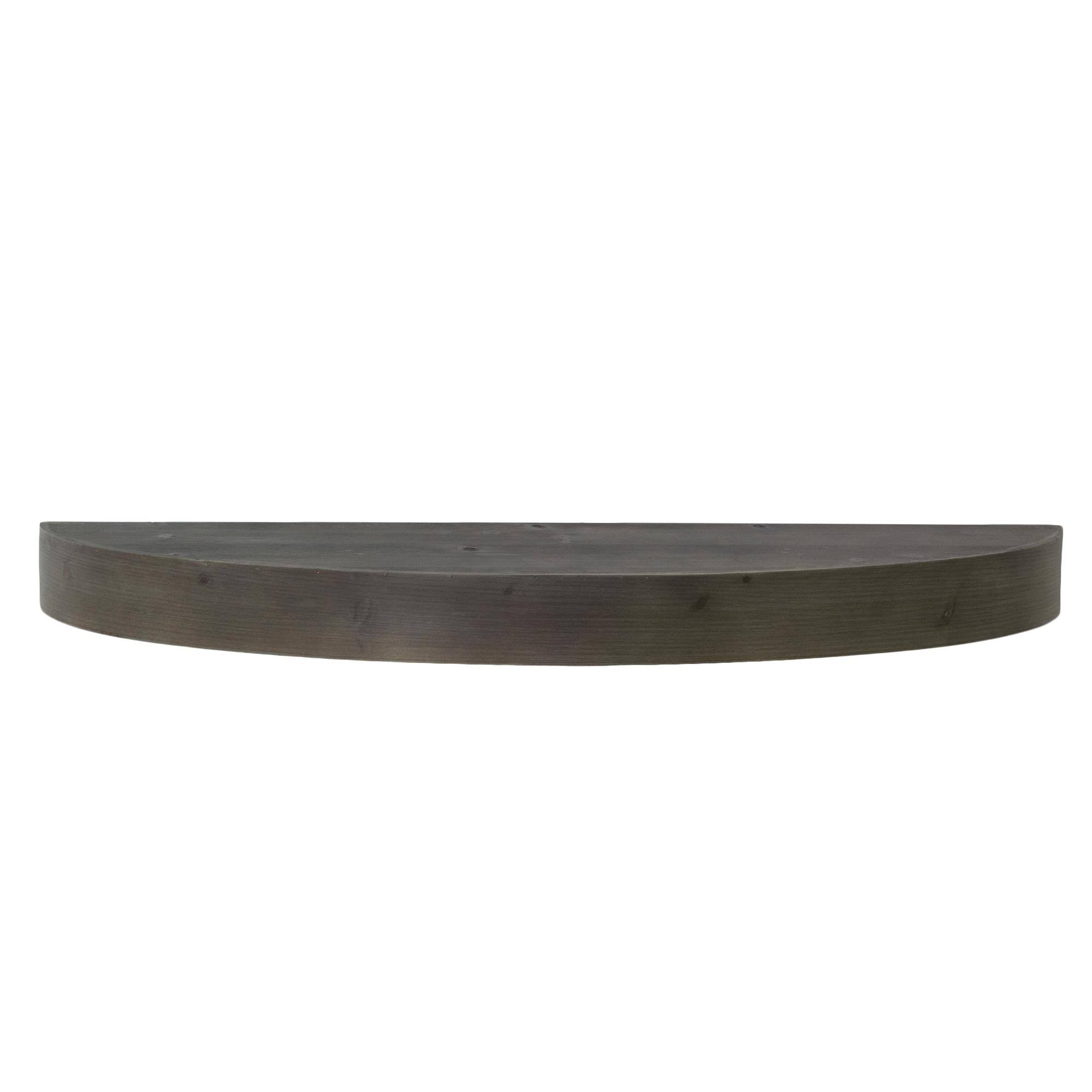 Large Round Wood Floating Wall Shelf Black G480904