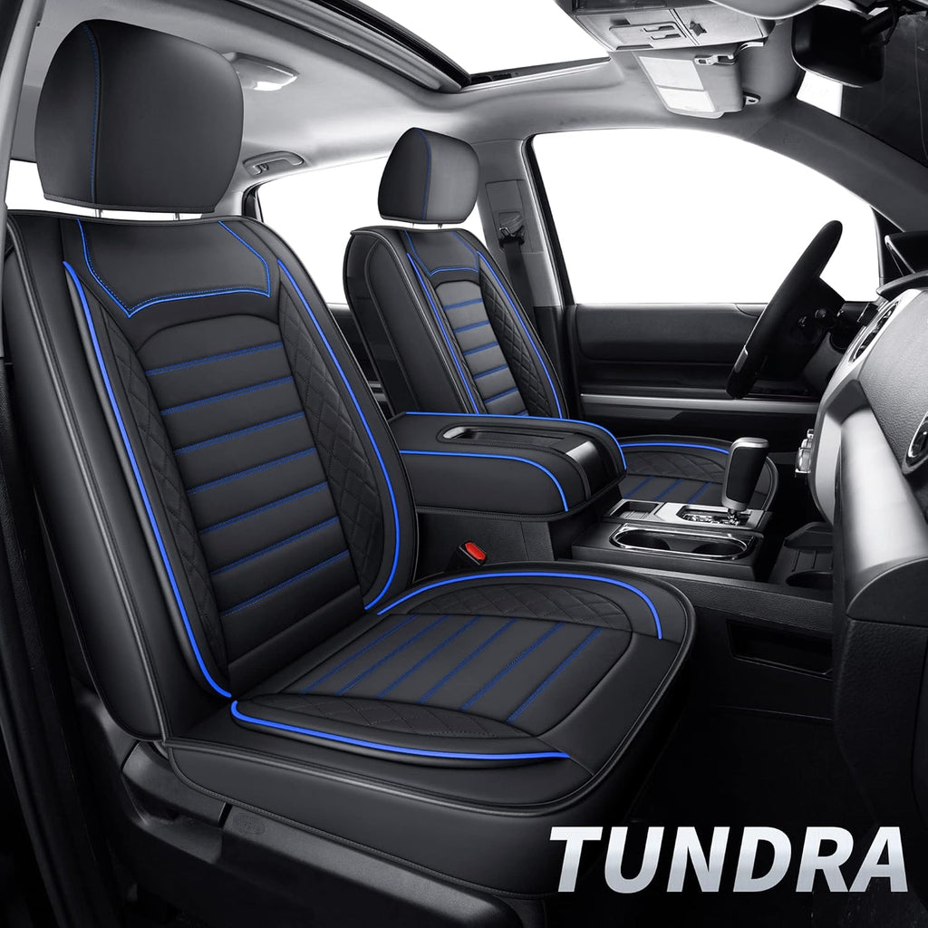 Black & Gray Water Proof Faux Leather Seat Covers Full Set C55124