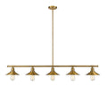 5 Light Island/Billiard in Factory Brass N89911