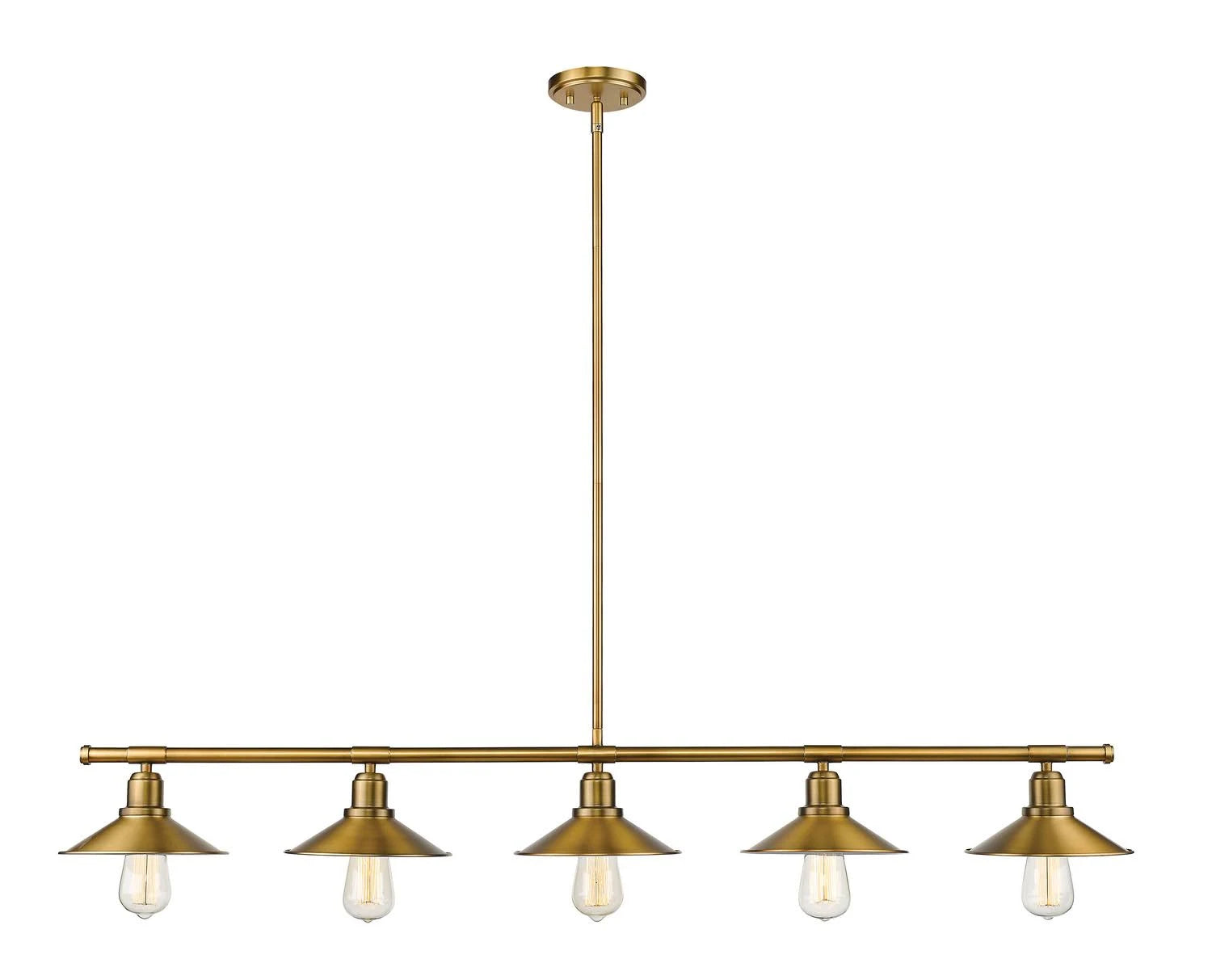 5 Light Island/Billiard in Factory Brass N89911