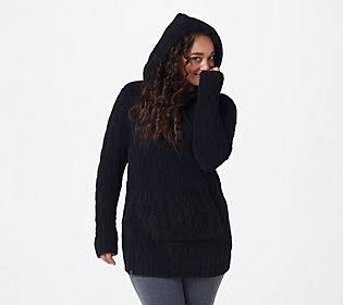 Black Zigzag Cable Hoodie E3635