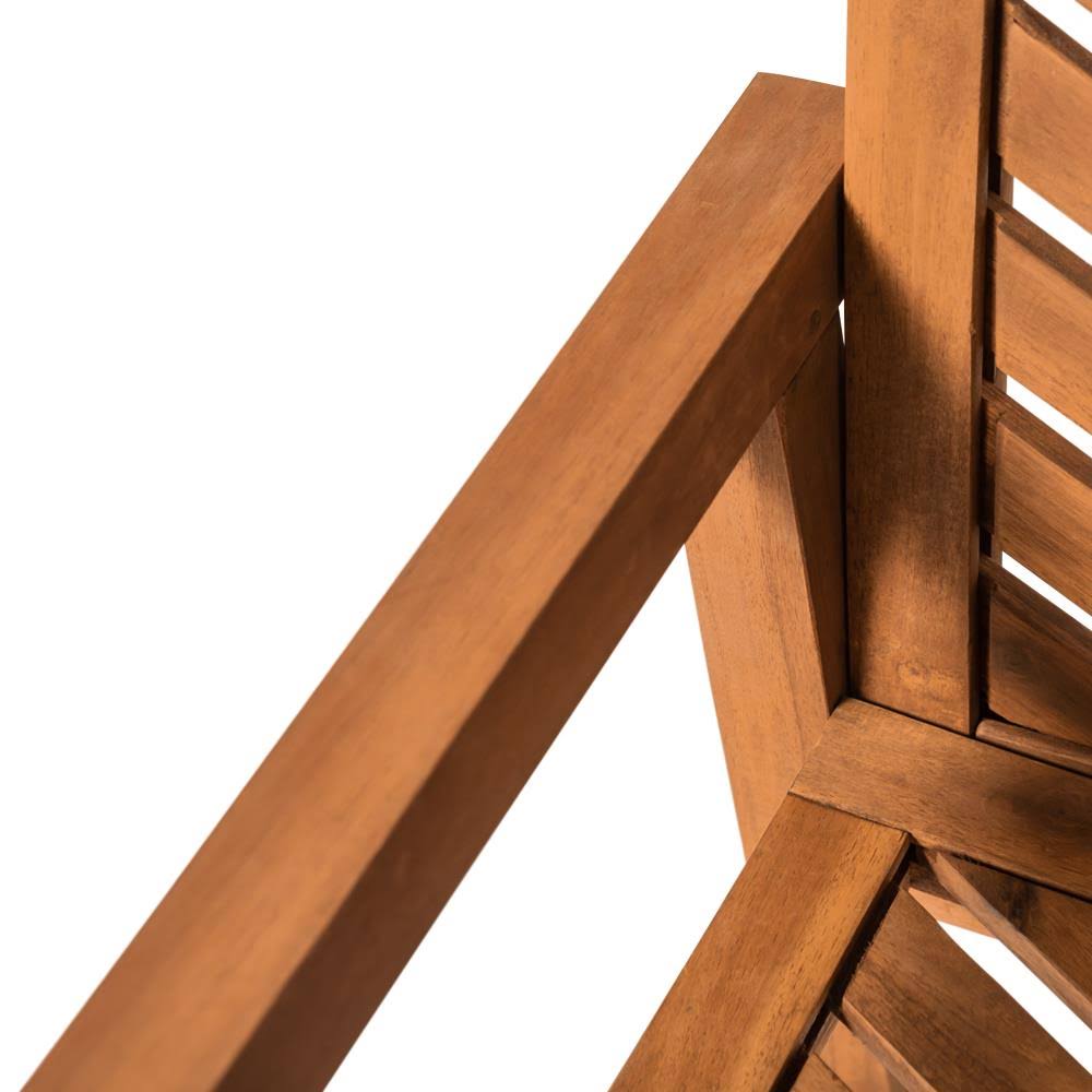 Brown Wood Frame Stationary Conversation Chair with Slat Seat H50298