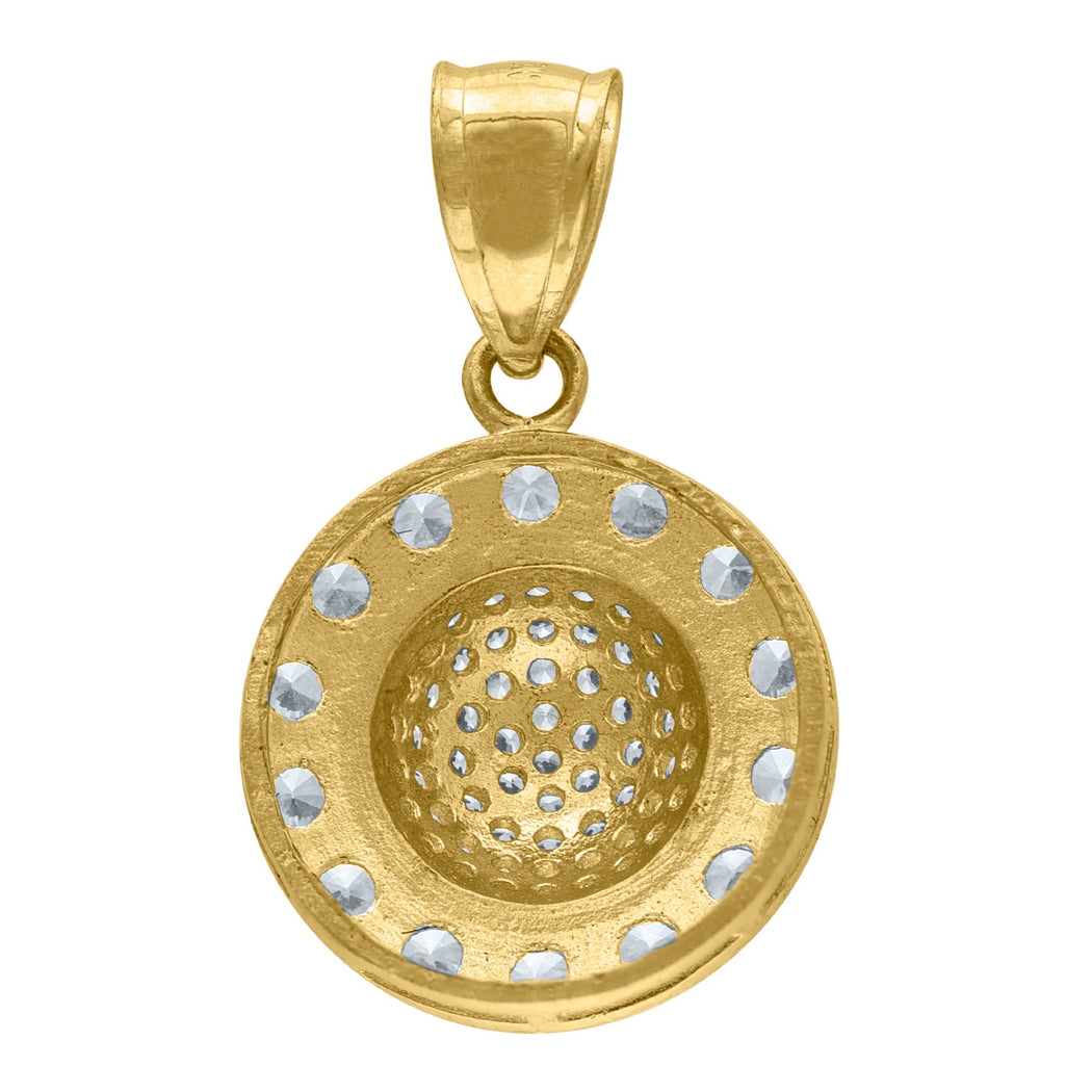 10k Yellow Gold CZ Charm Pendant Necklace L94605