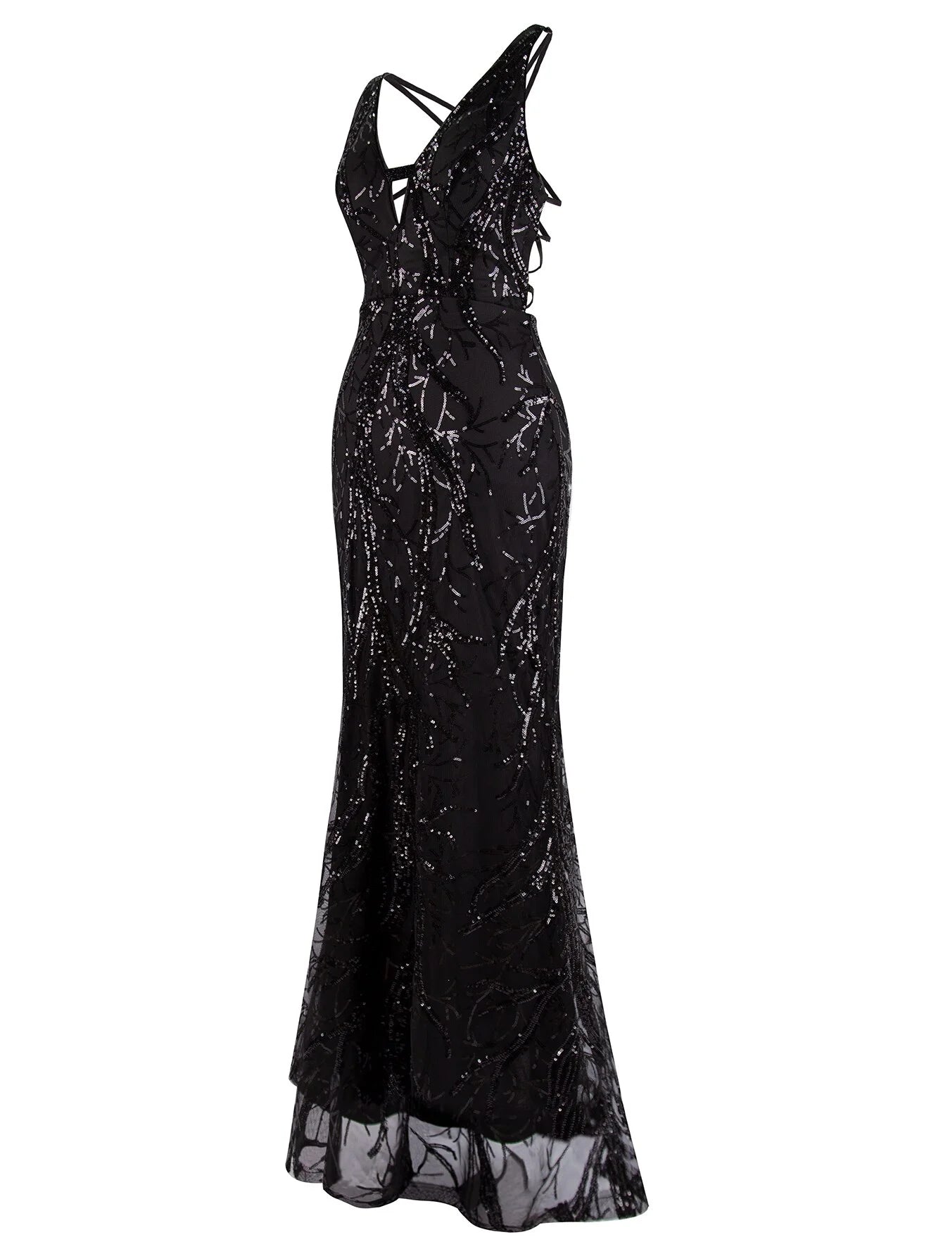 Black Sequin Mermaid Formal Dress C253