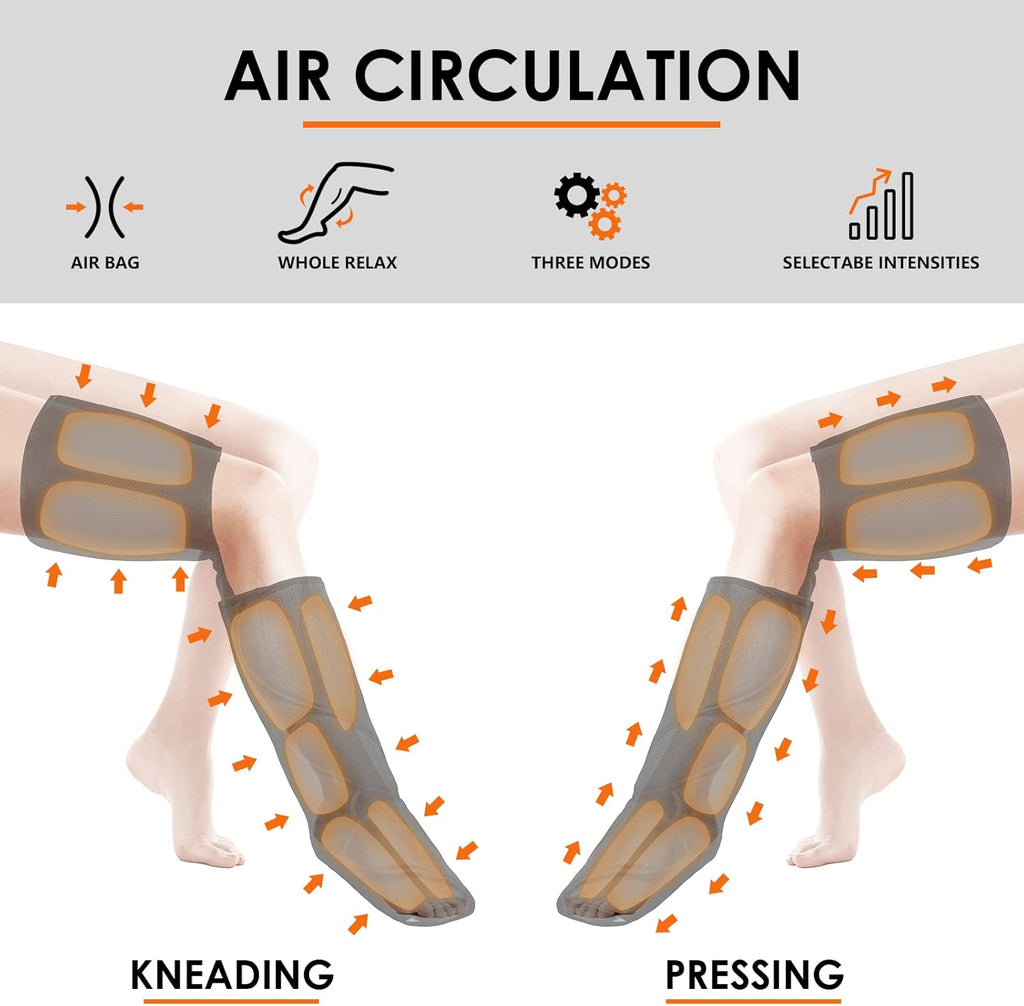 Leg Massager with Heat, Air Compression, 3 Modes 3 Intensities 2 Heating Levels C7377