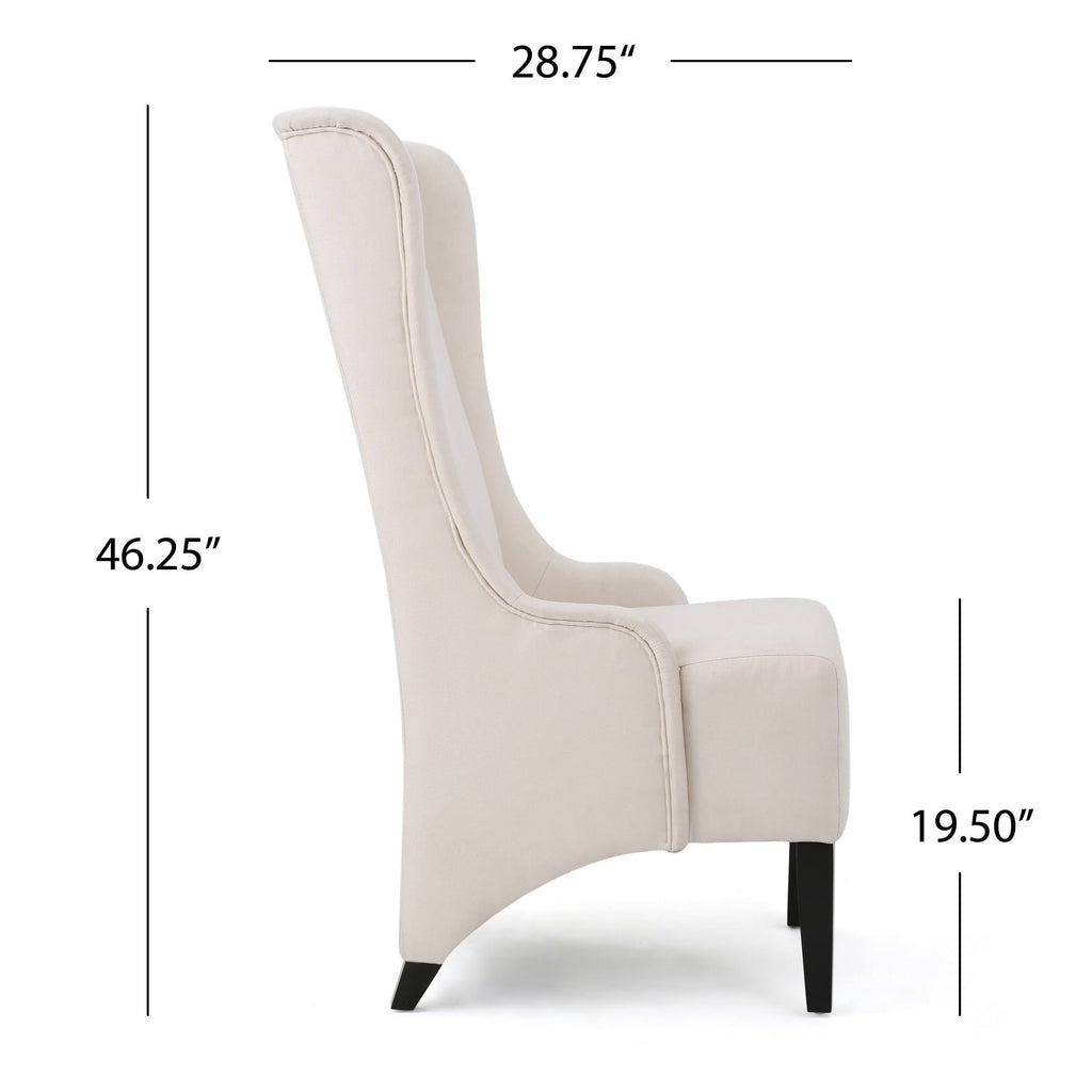 Beige High-Back Fabric Dining Chair S4368
