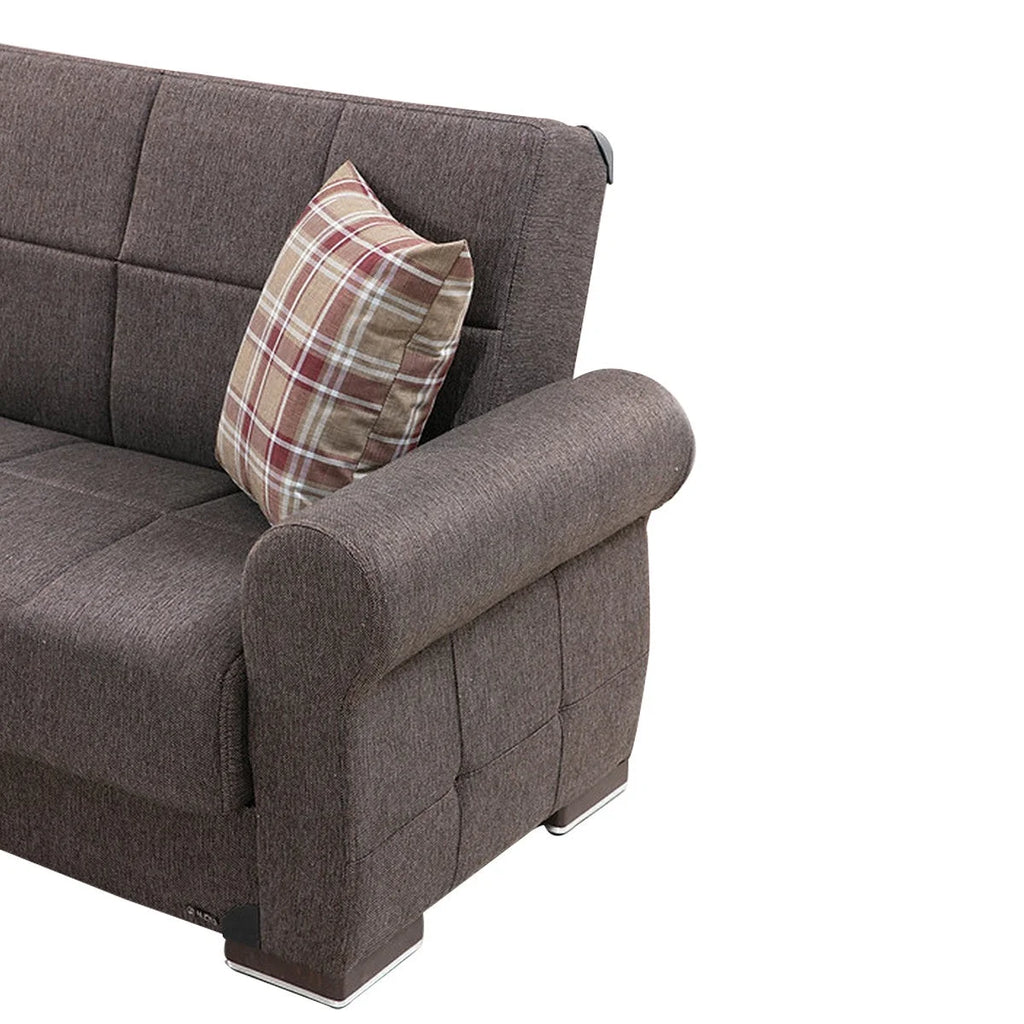Brown Fabric Sofa Bed E2591