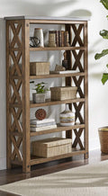 Brown Open Shelf Bookcase Z4128