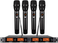 UHF 4 Channel Wireless Microphone System with 4 Handheld Metal Mics H524983