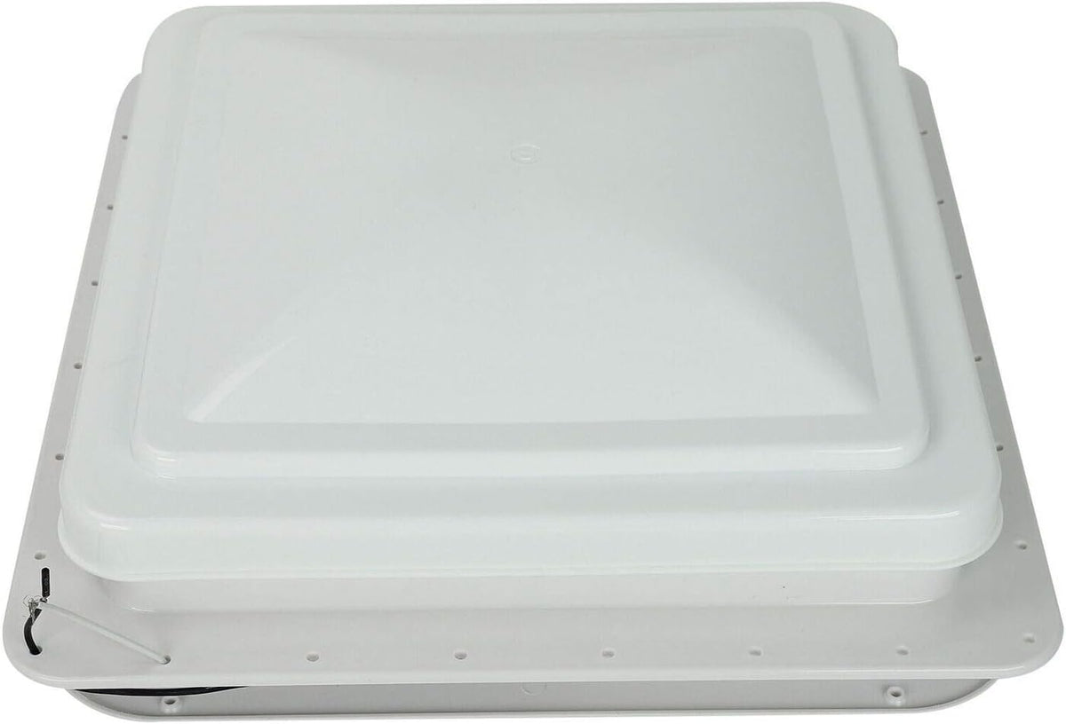 14 RV Roof Vent Cover Kit White Lid with 12V RV Vent Fan 6 Blades Q227