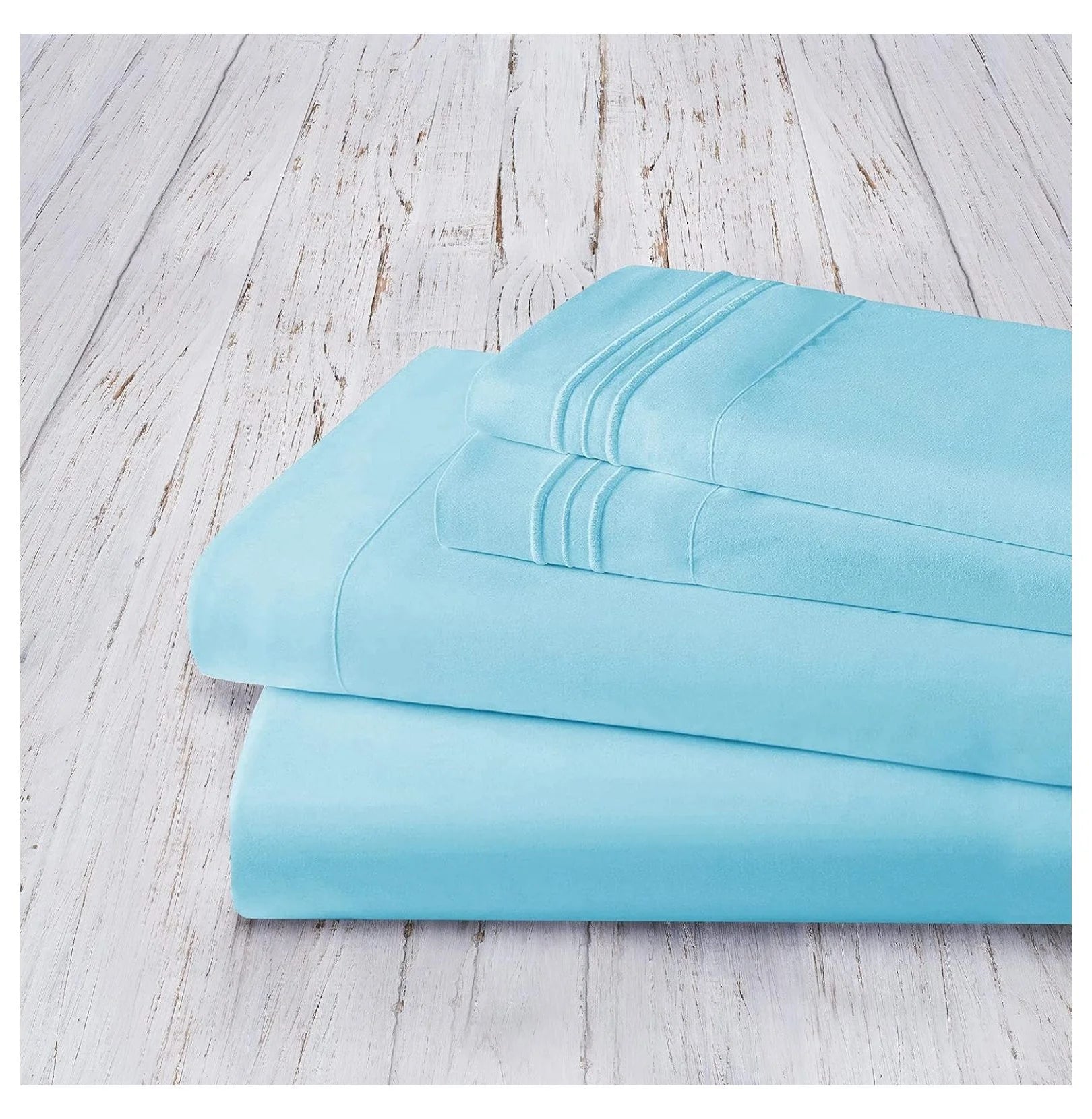 Queen 4 Piece Sheet Set, Aqua Blue V106