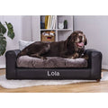 Charcoal Leatherette Sofa Cat & Dog Bed P68867