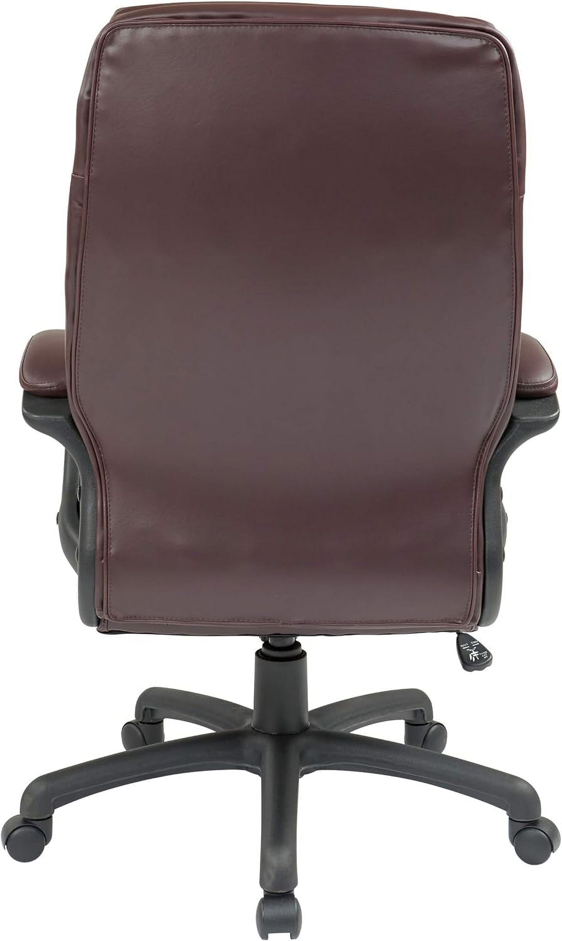 Bonded Leather High Back Adjustable Chair with Padded Seat, Burgundy V352
