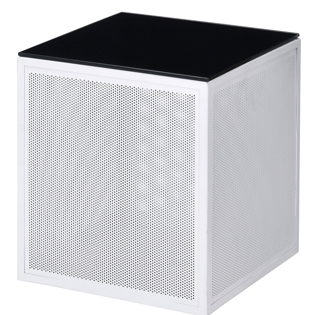 White Glass Top Side Table D73288