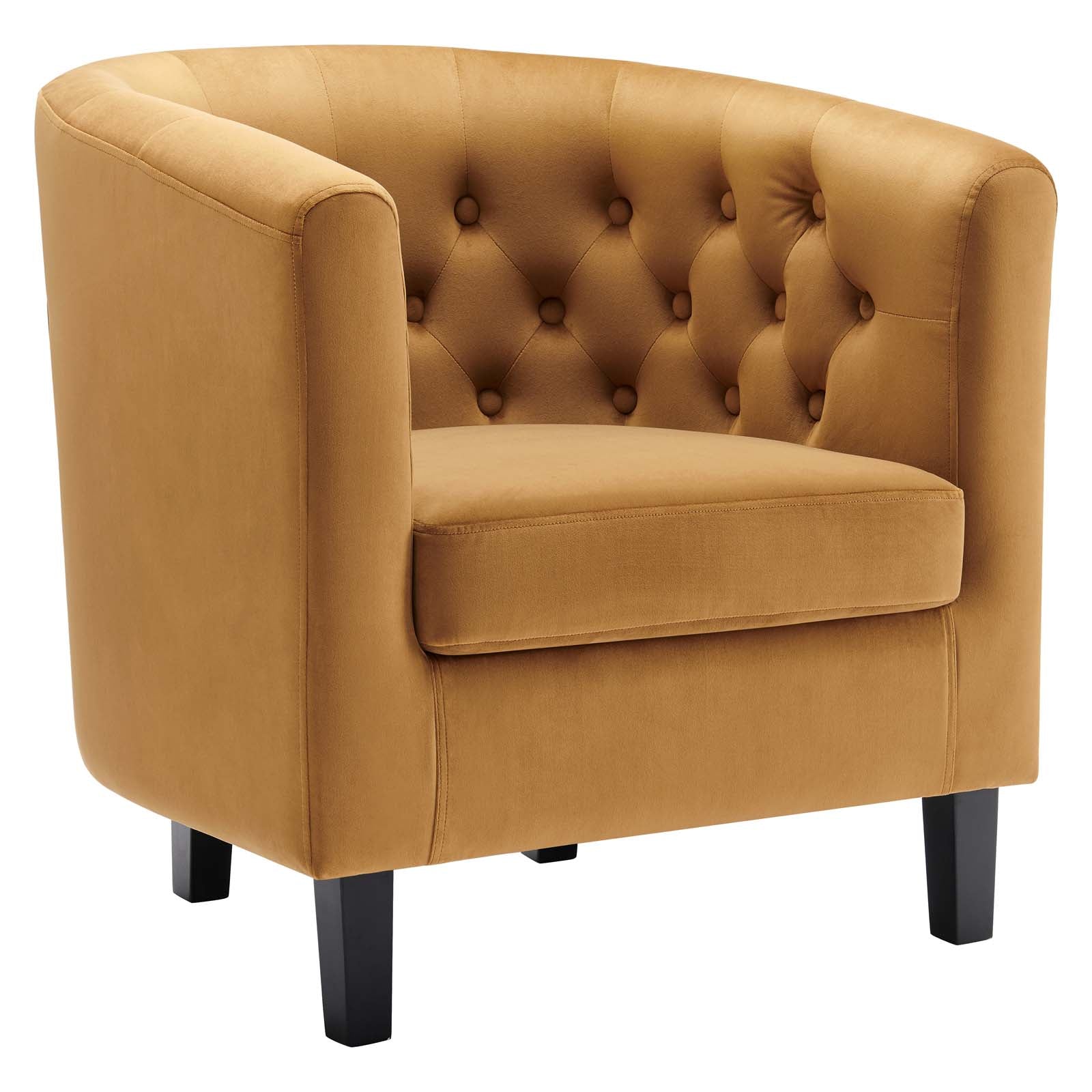 Cognac Performance Velvet Armchair W614538