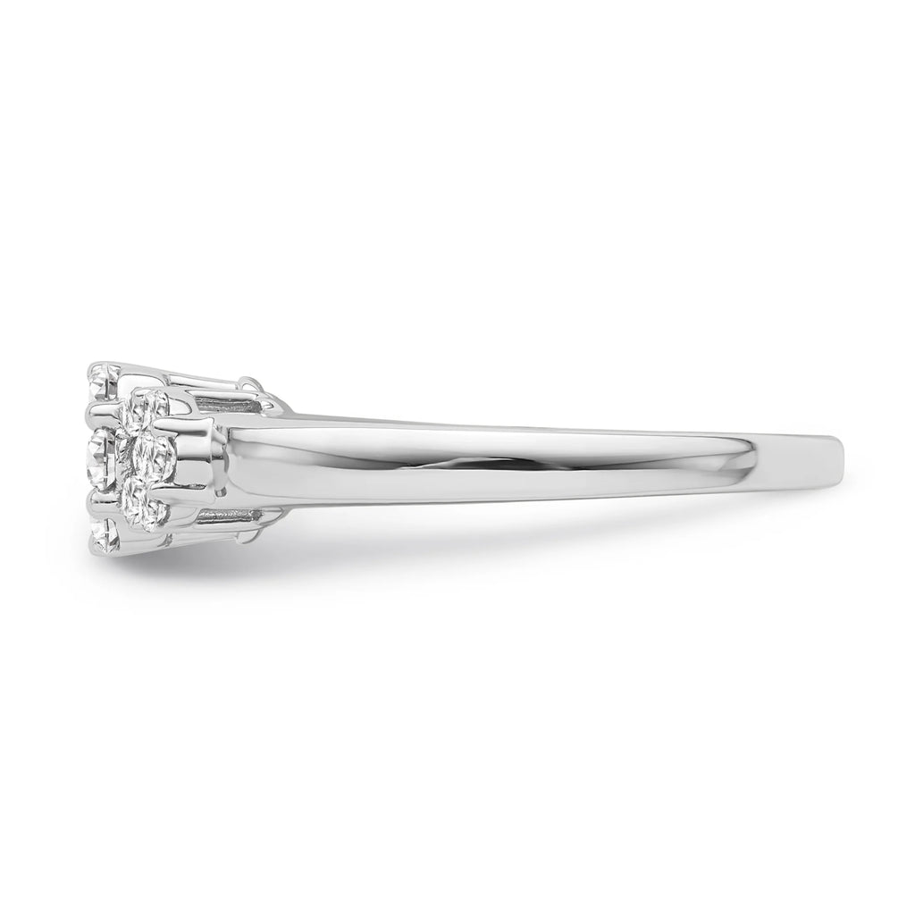 10K White Gold Diamond Cluster Band Ring K767