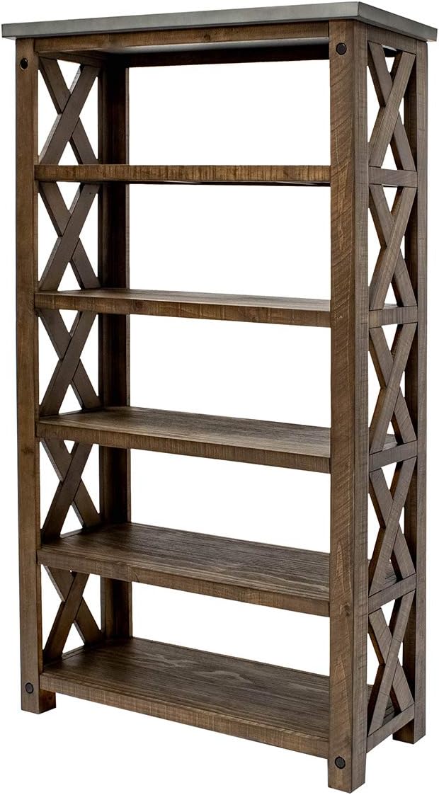 Brown Open Shelf Bookcase Z4128
