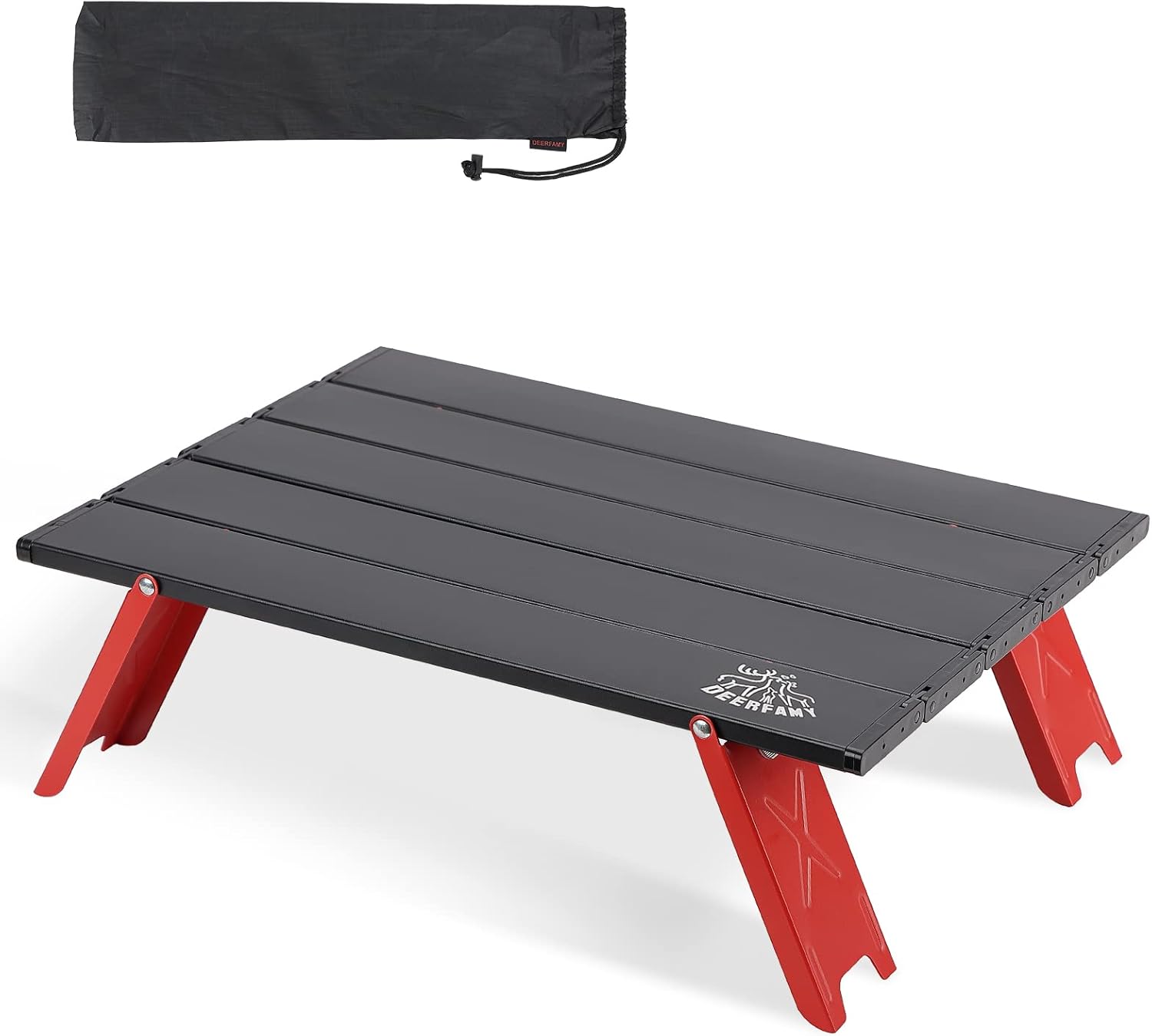 Black Ultralight Aluminum Folding Camping Table with Carrying Bag S4115