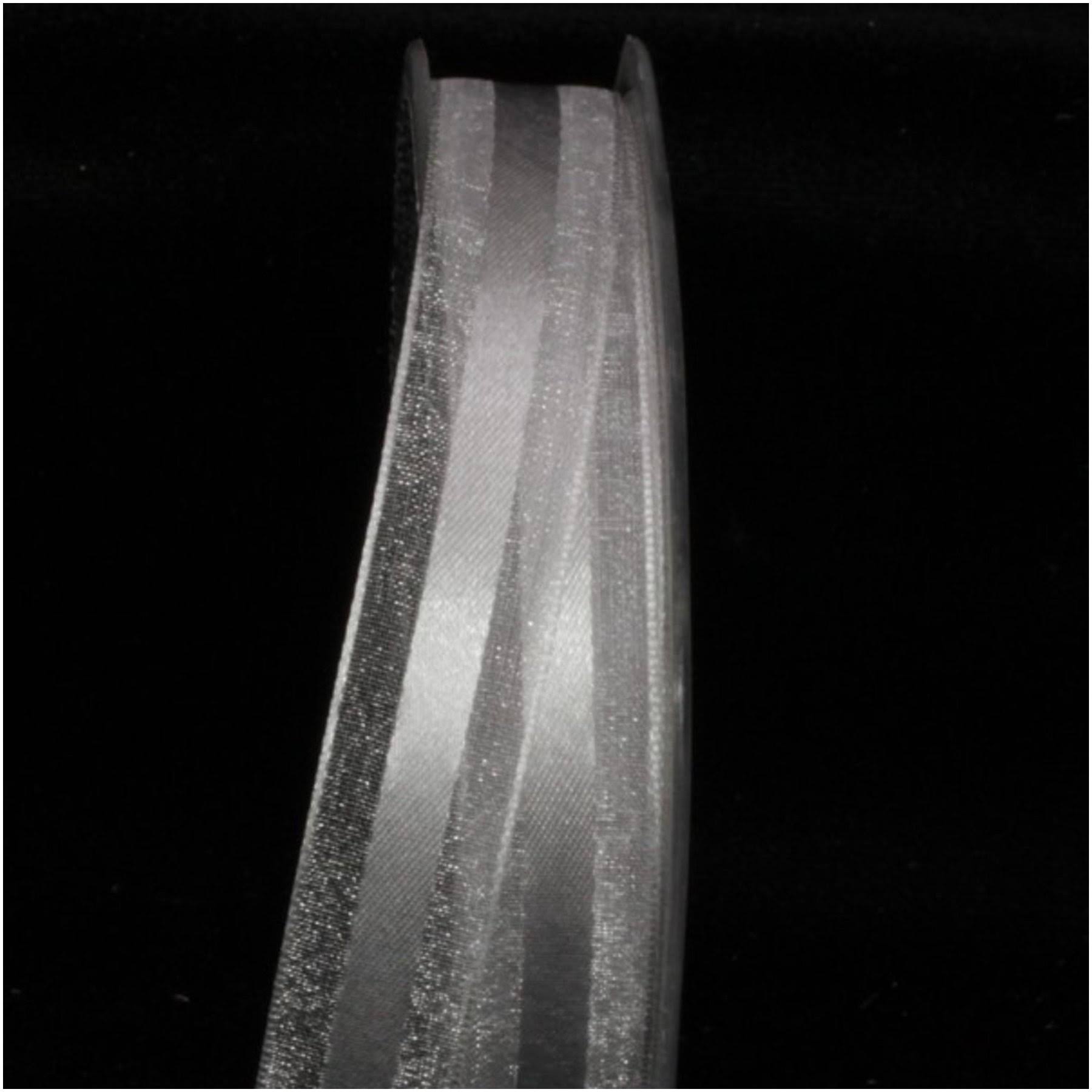 Silver Satin Organdy Craft Ribbon 120 Yards W136