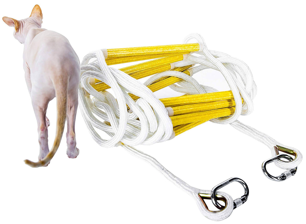 16 ft Flame Resistant Fire Escape Rope Ladder with Hooks I624668