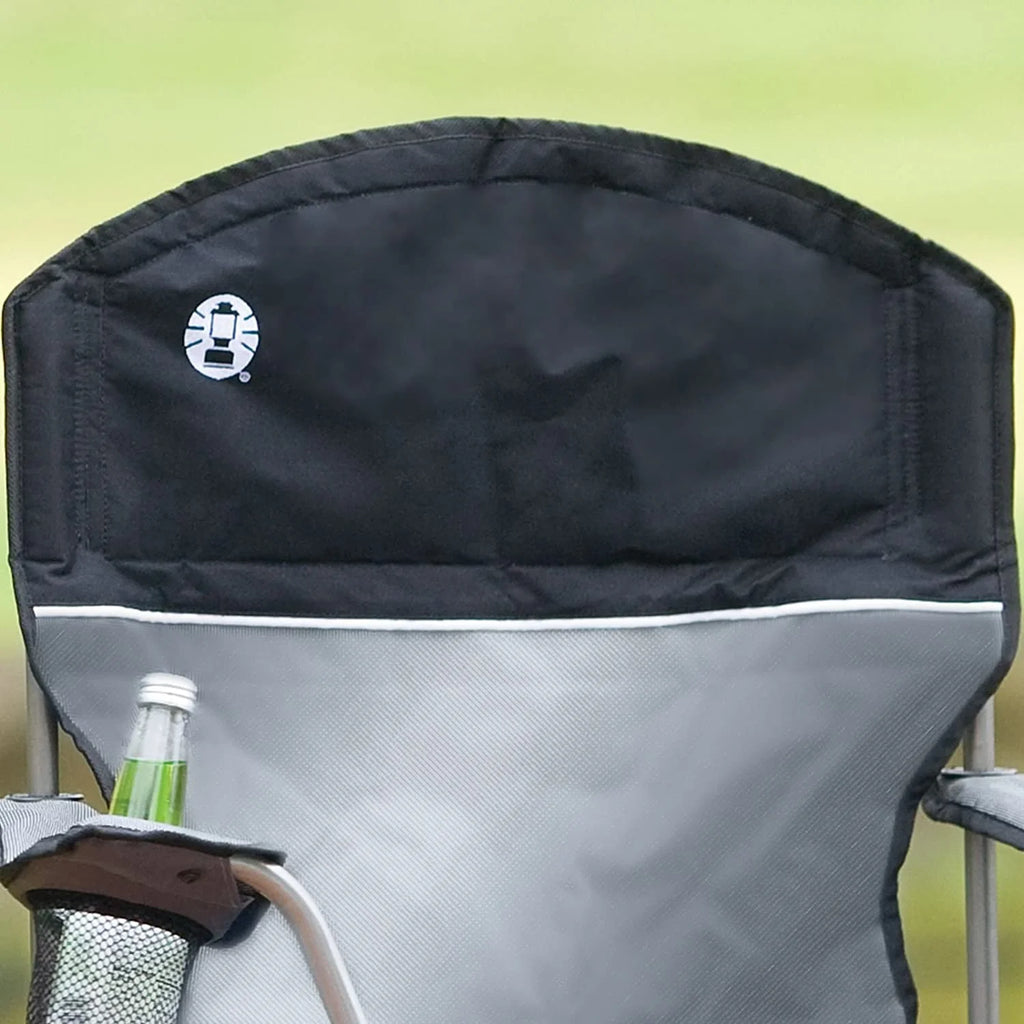 Grey/Black Camping Chair with Built-In 4-Can Cooler H97112