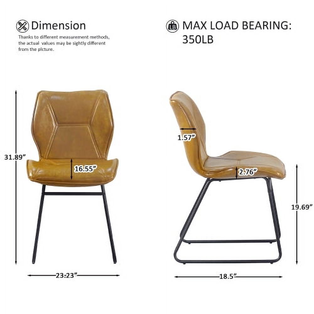 Brown PU Cushion Seat Back Side Chair, Set of 2 K3223