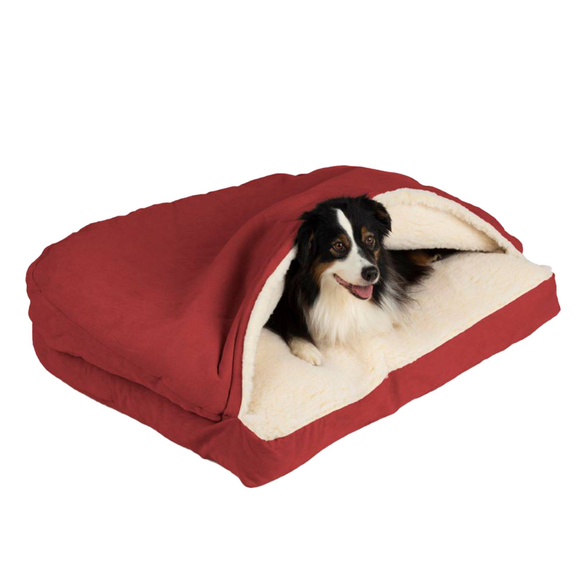 Red Rectangle Cozy Cave Dog Bed E121