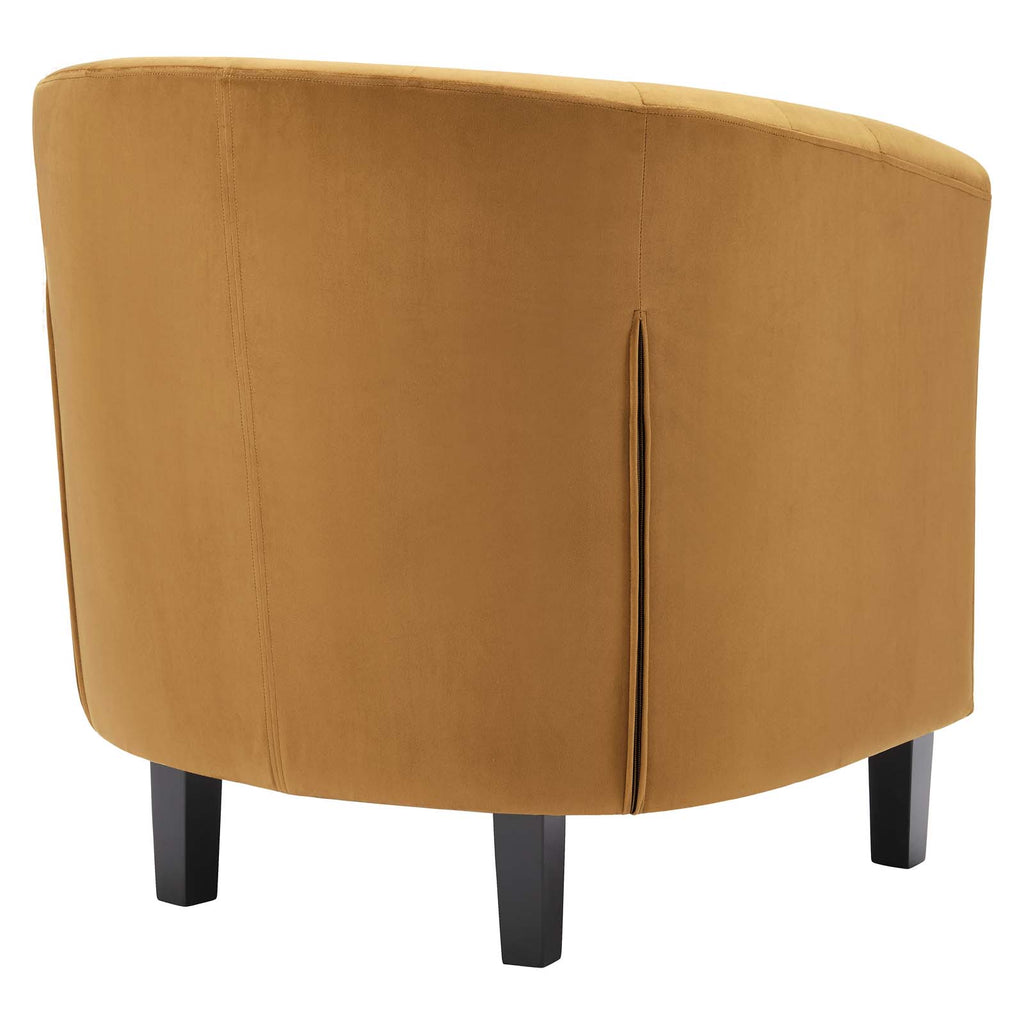 Cognac Performance Velvet Armchair W614538