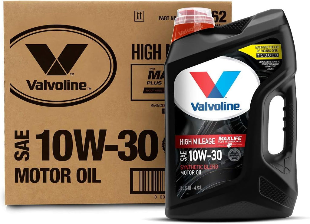 High Mileage 150K with MaxLife Plus Technology Motor Oil SAE 10W-30 5 QT, Case of 3 Pack of 2 V27327