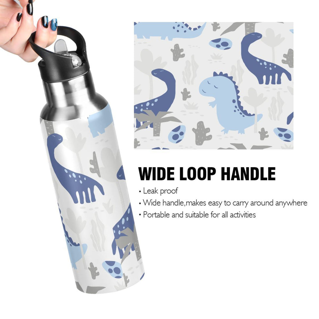 Stainless Steel Insulated Thermos Vacuum Flask Water Bottle with Straw Lid F8728