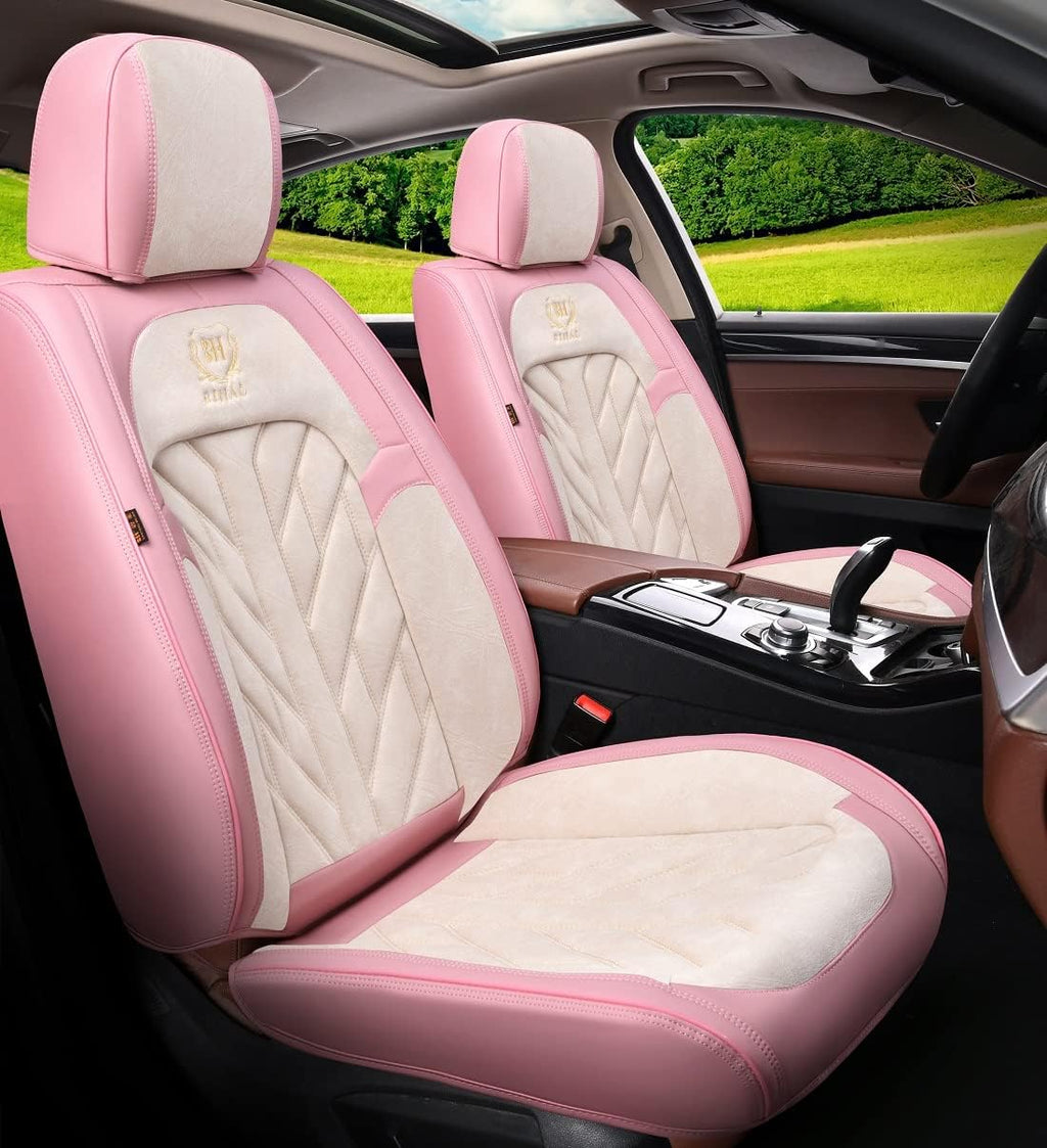 Pink-White Universal 5-Seater Full Set Car Seat Covers P5078