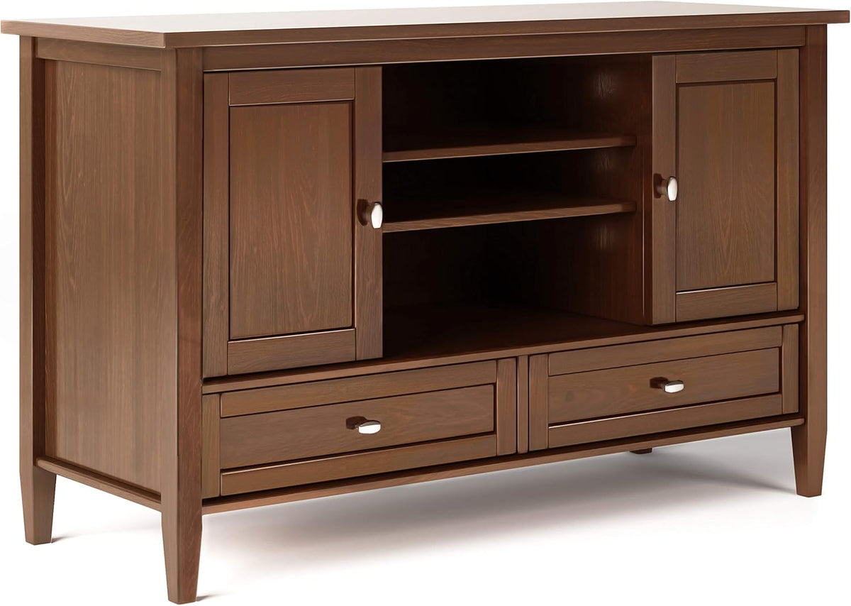 Black Solid Wood TV Media Stand with Storage Cabinet P1041